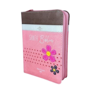 Biblia 025 Primor – Café/Beige/Rosa con Flores – RVR1960